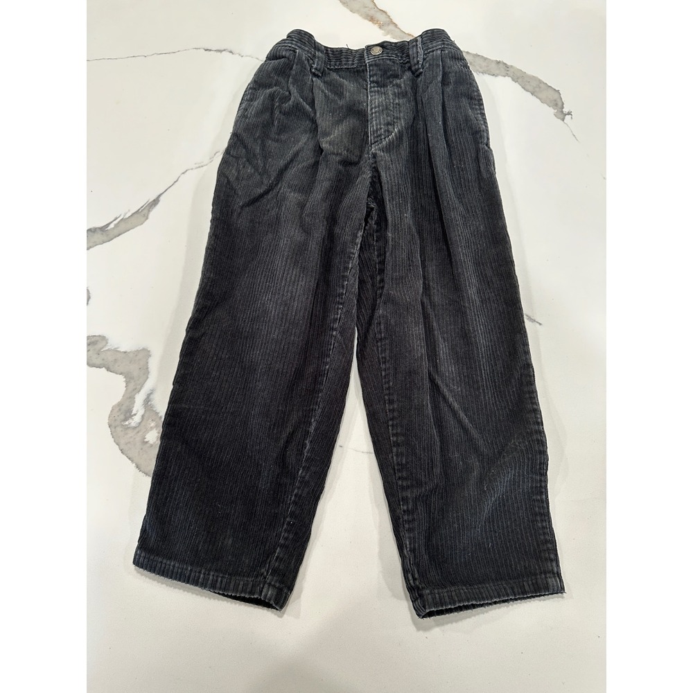 VTG Gymboree Gymsport Corduroy Pants Size 4-5‎ Years Black Pleated Casual